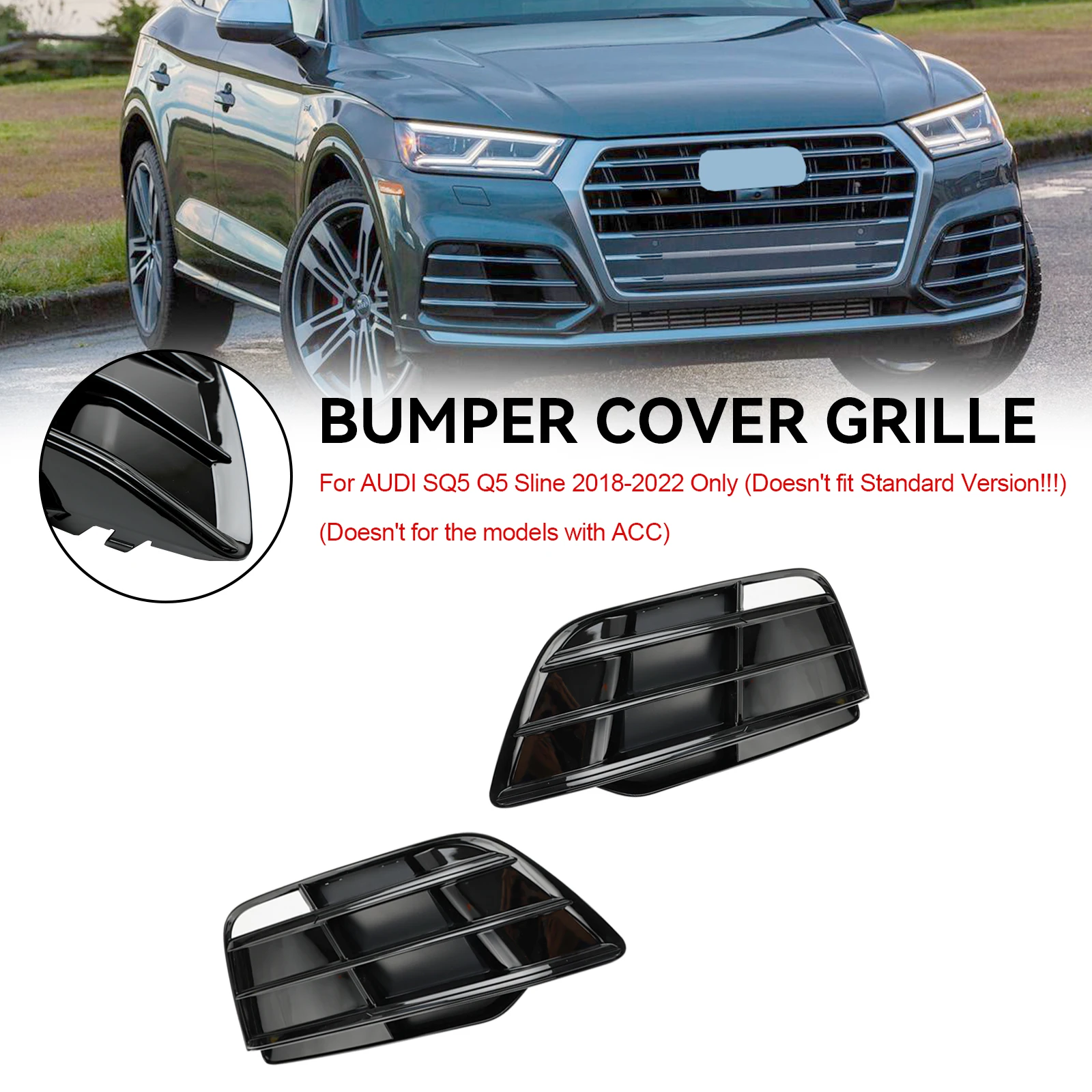 Artudatech Front Bumper Grille Grill 80A807679MRU6 Fit Audi Q5 SQ5 Pre-Facelift 2018-2022