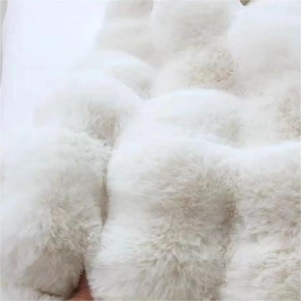 سجادة منطقة من فراء الأرانب - ناعمة وسميكة وغير قابلة للانزلاق ومقاومة للماء - قابلة للغسل في الغسالة لديكور غرفة المعيشة وغرفة النوم