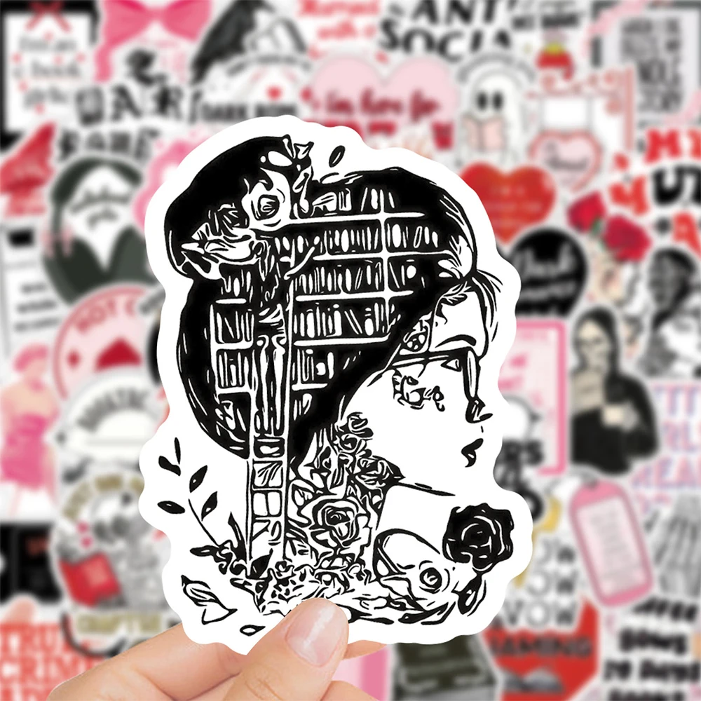 10/30/50pcs Cool Dark Romance Reader Stickers Skull Reading Book Decal Decoration DIY Notebook Guitar Laptop Cartoon Sticker Toy