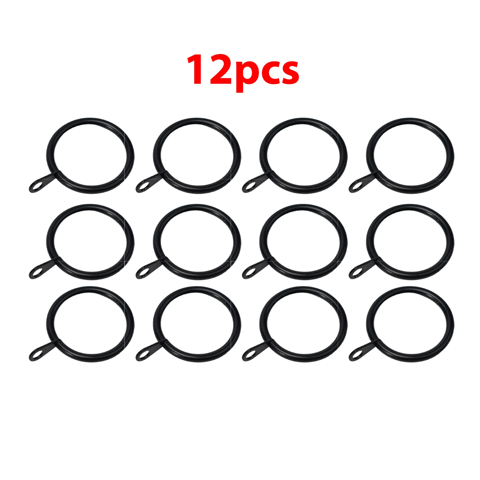24/12 Pcs Metal Curtain Rings Hanging Hooks For Curtains Rods Pole Rings ﻿For Curtains On Rods 25 Mm To 37 Mm Diameter