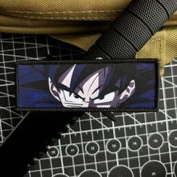 Anime Character Goku Eyes Morale Badge Quadratic Element Patch Hook and Loop Printing Cartoon Tactical Military Backpack Sticker