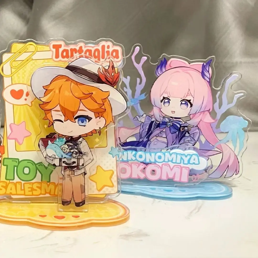 Yuanshen Acrylic Stand Yae Miko Figure Tartaglia Standee Display Anime Goods Collection Desk Decor Ornament Accesorios Cute Gift