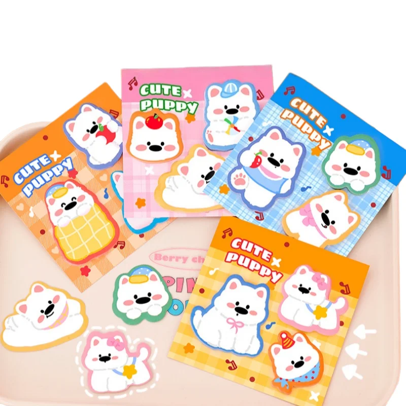 N-Times Removable Westie Sticky Note Set Dog High-Adhesion Memo Pads for Students Stationery Apple Sleeping Mischievous Party