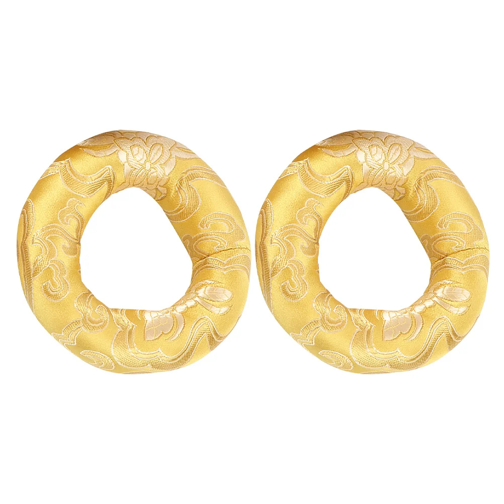 2 قطعة وعاء الموسيقى المستديرة وسادة القطن وسادة التأمل قاعدة مستقرة تصميم أنيق المواد ملحقات العلاج الصوتي #1