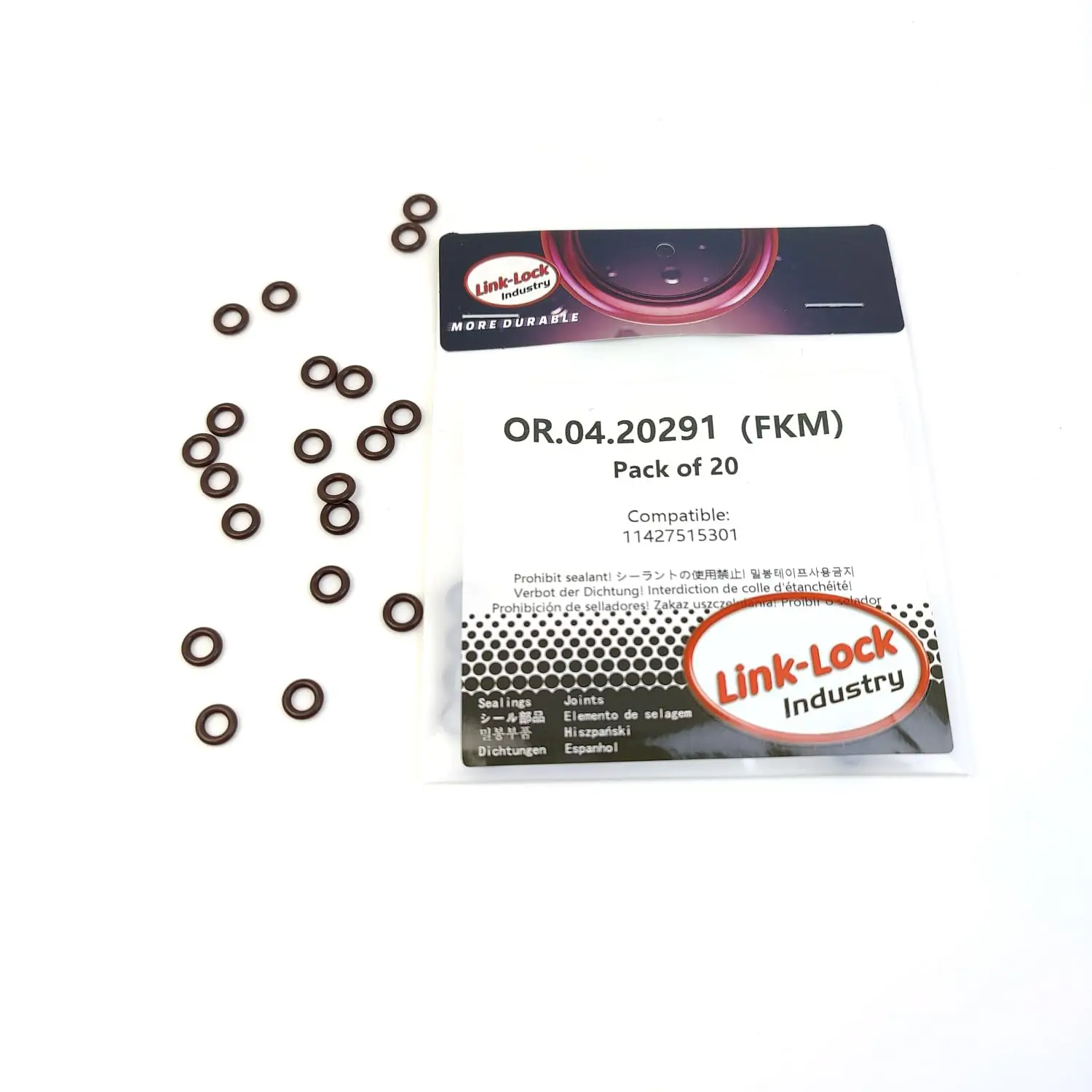 

LINK-LOCK 20PCS OR.04.20291 FKM Viton Sealing O-Ring Kit of Pickup Tube/Oil Pump 11427515301 for BMW
