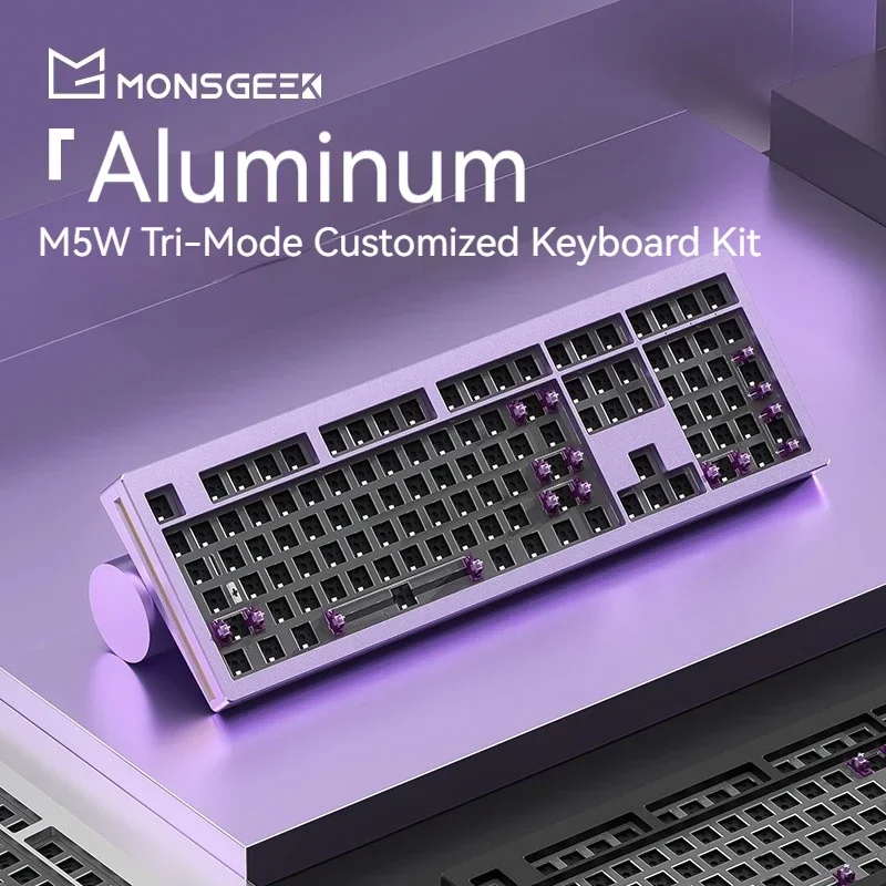 MONSGEEK M5W Wireless Mechanical Keyboard Kit 3-mode Aluminum Alloy RGB Gasket Long Endurance Custom Gaming Keyboard DIY Kits