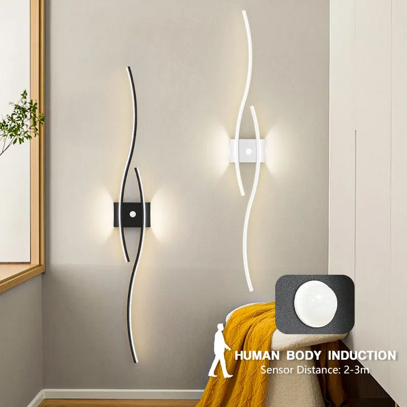 

Indoor PIR Motion Sensor LED Wall Lamps Wall Lights For Corridor Foyer Aisle Interior Human Induction Wall Sconce for Bedroom