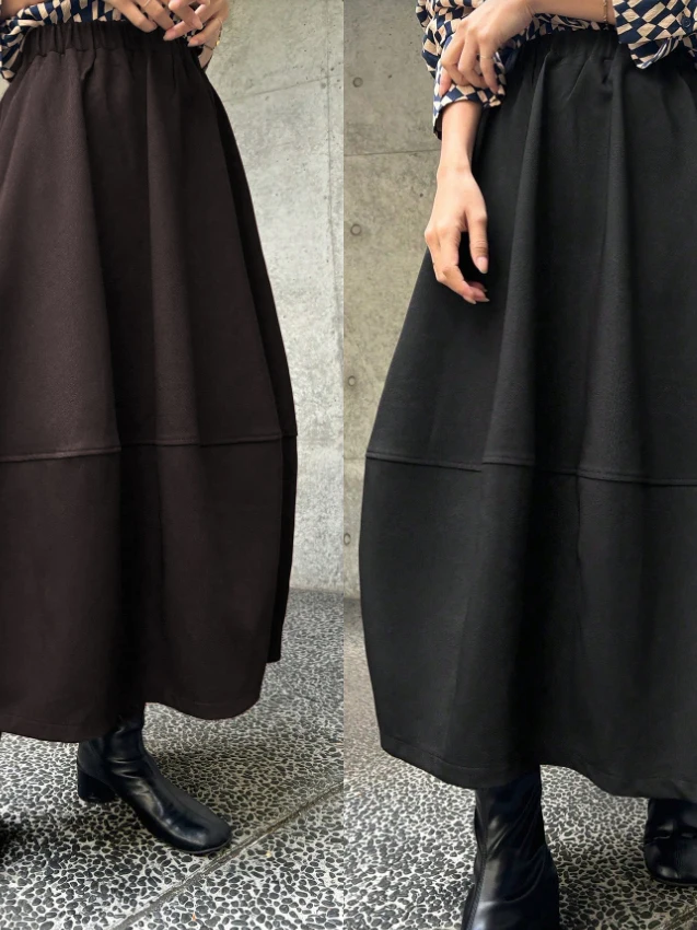 Thiened High Waist A-Line auf aped Wollrock Damen Herbst Winter Faion Pendeln Sle Baumwolle Polyester Füllung...