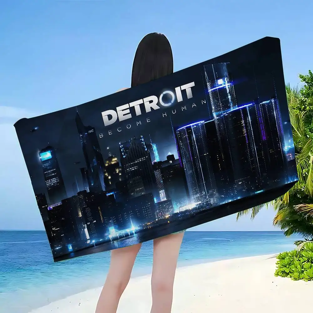 RPG Game D-Detroit B-Become H-Human Bath Towel Microfiber Soft Water Absorbing Breathable For Girl Kids Decorative Beach Towel