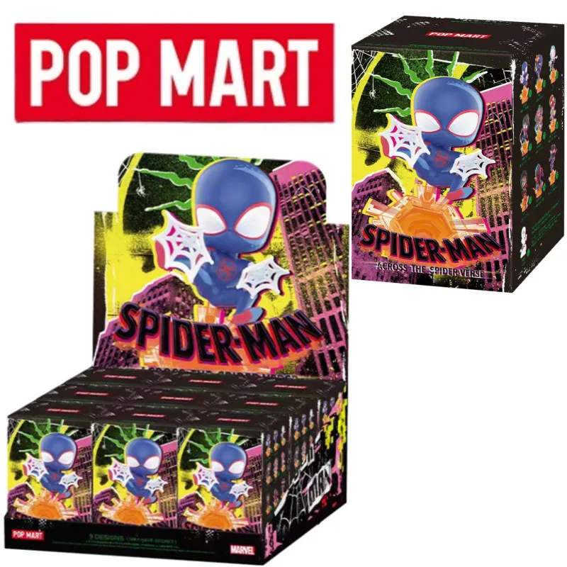 

POPMART Marvel Spider-Man: Через вселенные — серия фигурок в закрытых коробках, таинственная коробка, игрушка-украшение, подарок-сюрприз