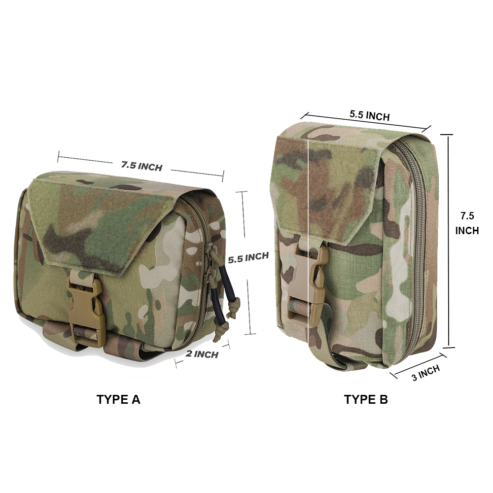 KRYDEX Tactical Rip Away Pouch Tear Off IFAK Pouch Hunting Outdoor Trauma Kit Survival Bag Multi-Function Pouch Molle Waist Bag