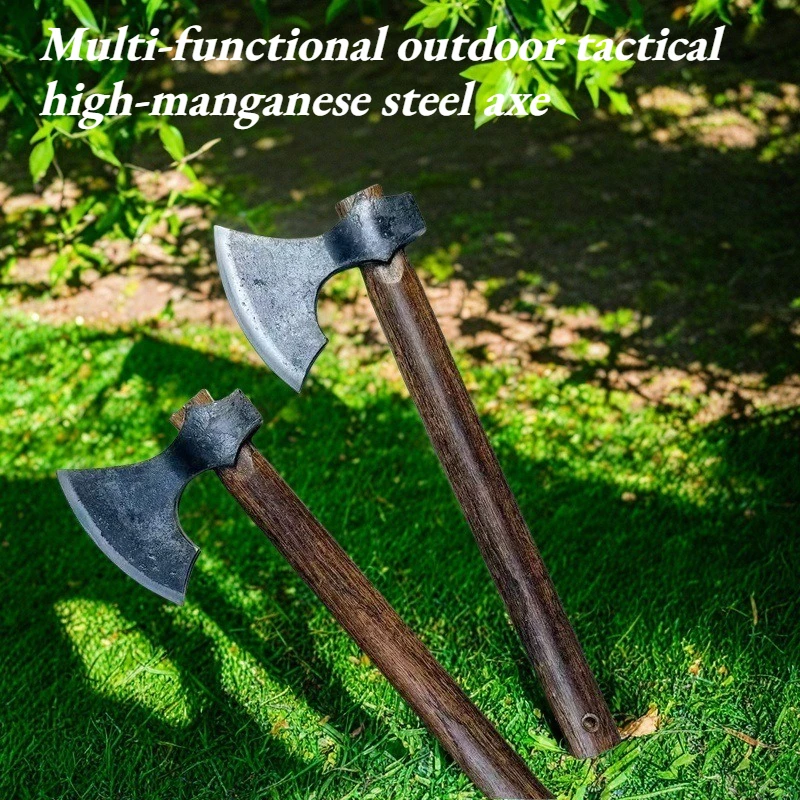 

Outdoor Logging Axe Manganese Steel Wide-bladed Axe Multi-functional Outdoor Camping Firewood Chopping Tree Felling Tool