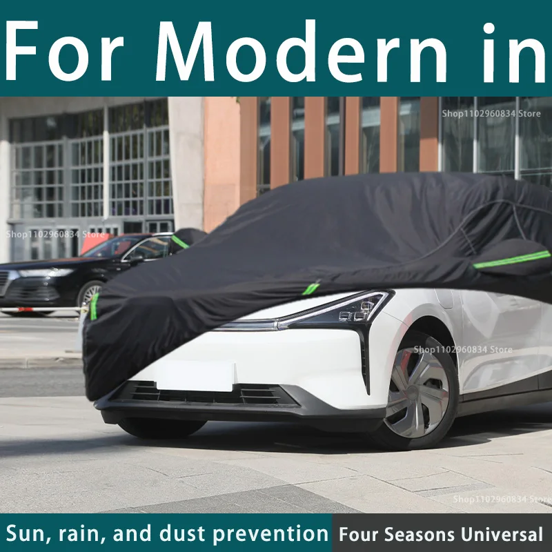 For Modern in 210T Full Car Covers Outdoor Uv Sun Protection Dust Rain Snow Protective Car Cover Auto Black Cover