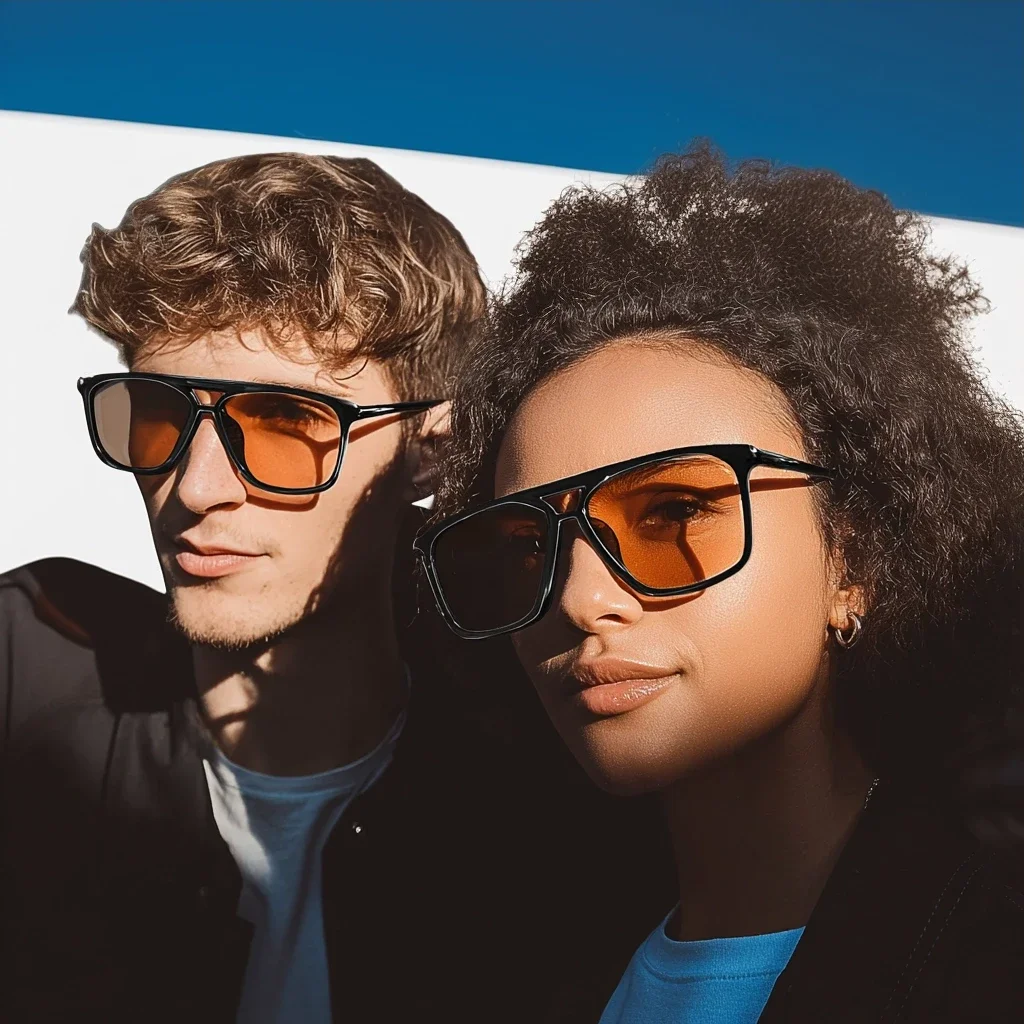 UV Retro Double Beam Sunglasses 2026 New Trendy Ins Personalized Large Frame Internet Celebrity Same Style Toad Sunglasses