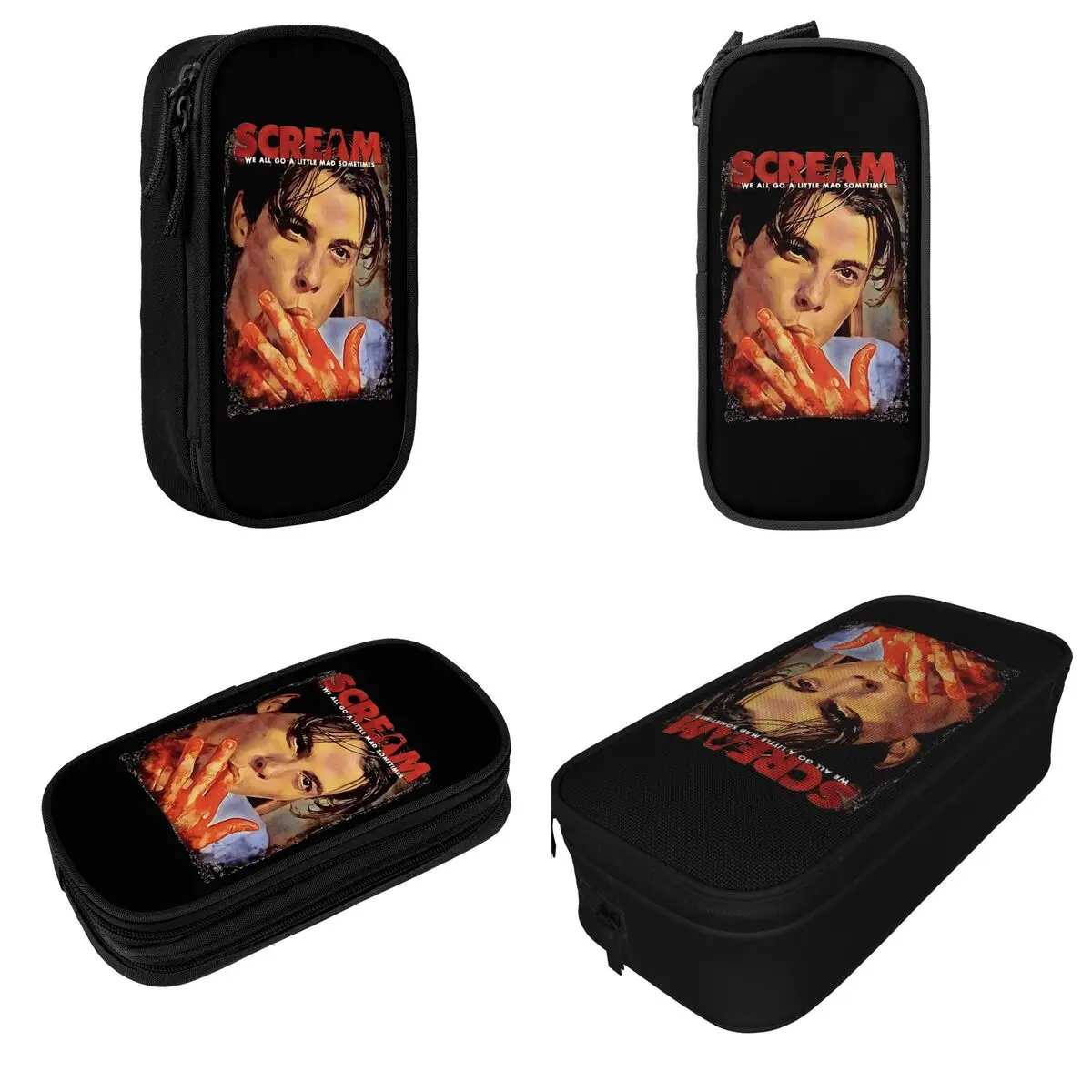 Scream Movie Billy Loomis Pencil Cases Fashion Halloween Horror Pen Box Bag Girls Boys Large Storage Office Zipper Pencilcases