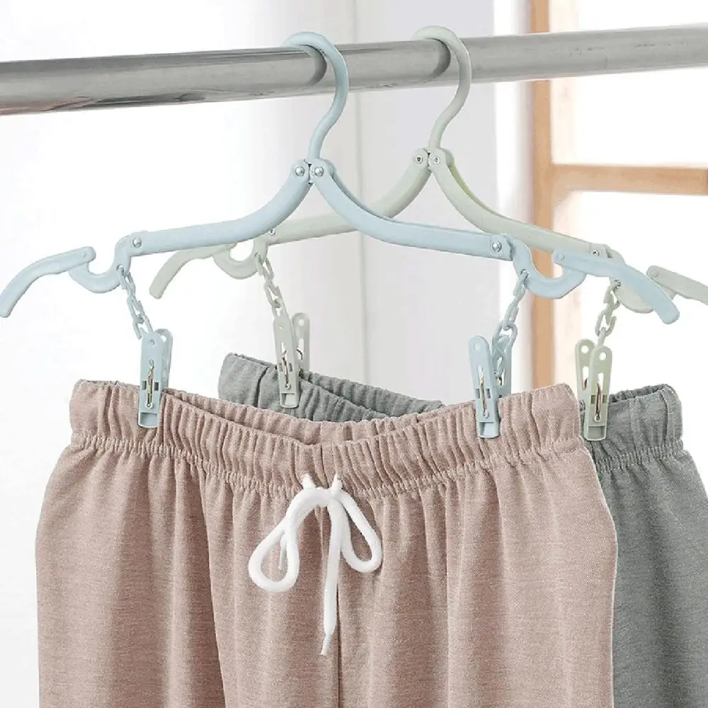 1/4Pcs Multi-functional Plastic Clothes Hanger Travel Space Saving Foldable Clothes Rack Home Storage Rack