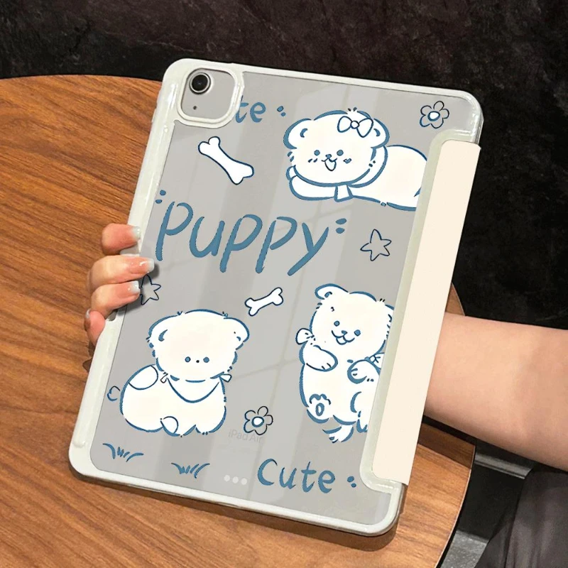 

Tablet Case Blue Line Dog for IPad 10.2 8th 9th Gen IPad Air 5 Air 4 10.9 Ipad 2017 2018 9.7inch Pro 11 2nd 3rd 4th Cover Funda