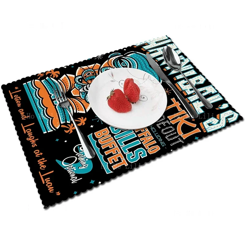 Hannibal'S Creepy Cute Hawaiian Vacation Surfing Monster Placemat Kitchen Centerpiece