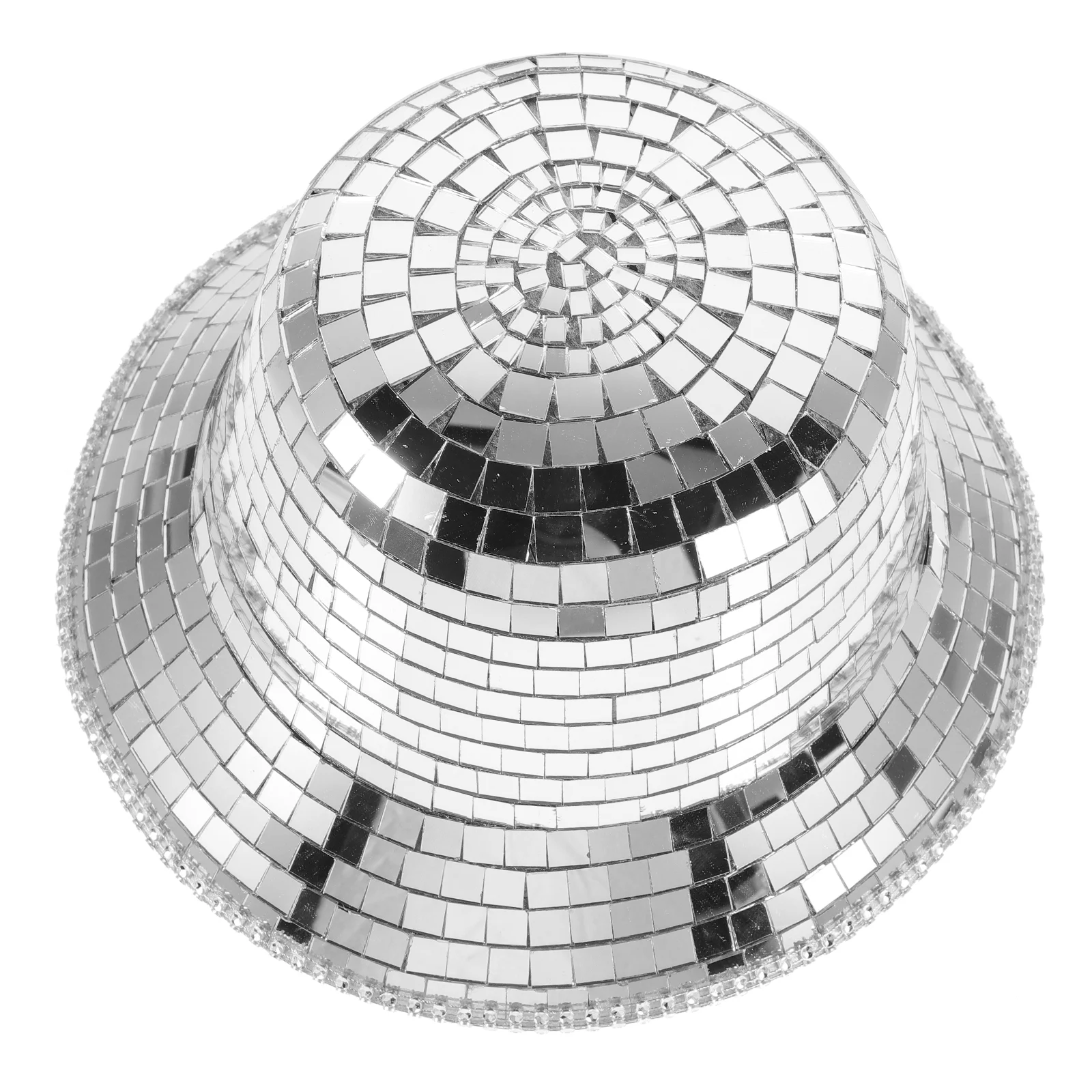 Reflective Cowboy Hat Party Cowgirl Hats for Women Mirror Girls Outfits Silver Embellished Bucket Disco Sun Ball