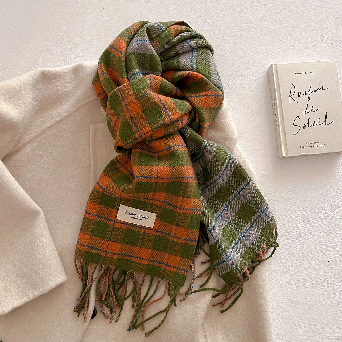 

Новый осенне-зимний клетчатый утолщенный кашемировый теплый длинный шарф, роскошный уличный модный женский ветрозащитный шарф с кисточками