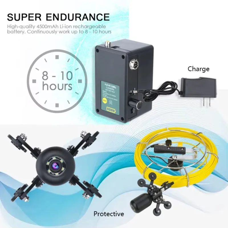 9 Inch Dual Camera DVR 30M 1080P HD Dual Camera Lens Drain Sewer Pipeline Industrial Endoscope Pipe Inspection Video Camera