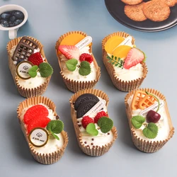 1PC Artificial Fruit Cake Dessert Wedding Party Decoration Cake Decoration Photography Professional Food Simulation Cake Model