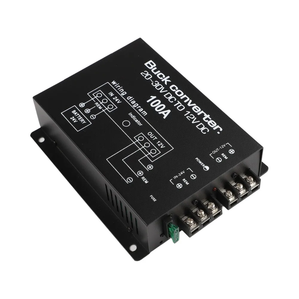 1200W 24V to 12V Step Down DC Converter with Overvoltage Undervoltage Short Circuit and Thermal Protection Features