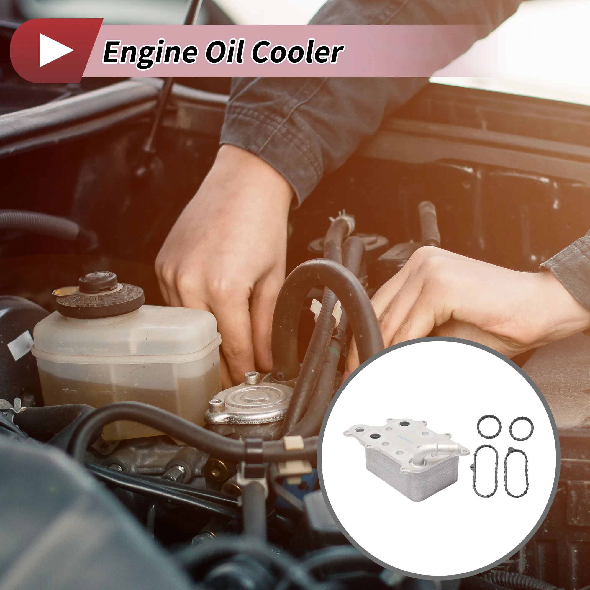 

UXCELL Engine Oil Cooler for Ford F250 Super Duty 6.7L 11-19 No.HC3Z6A642A Trans Cooler