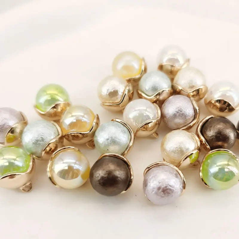 13mm Runde Perlenknöpfe Glänzende Schmuckperlen für Festtagskleider Hochzeitskleider Hemden DIY Mini Weiße Glasur Nähzubehör – Detail 4