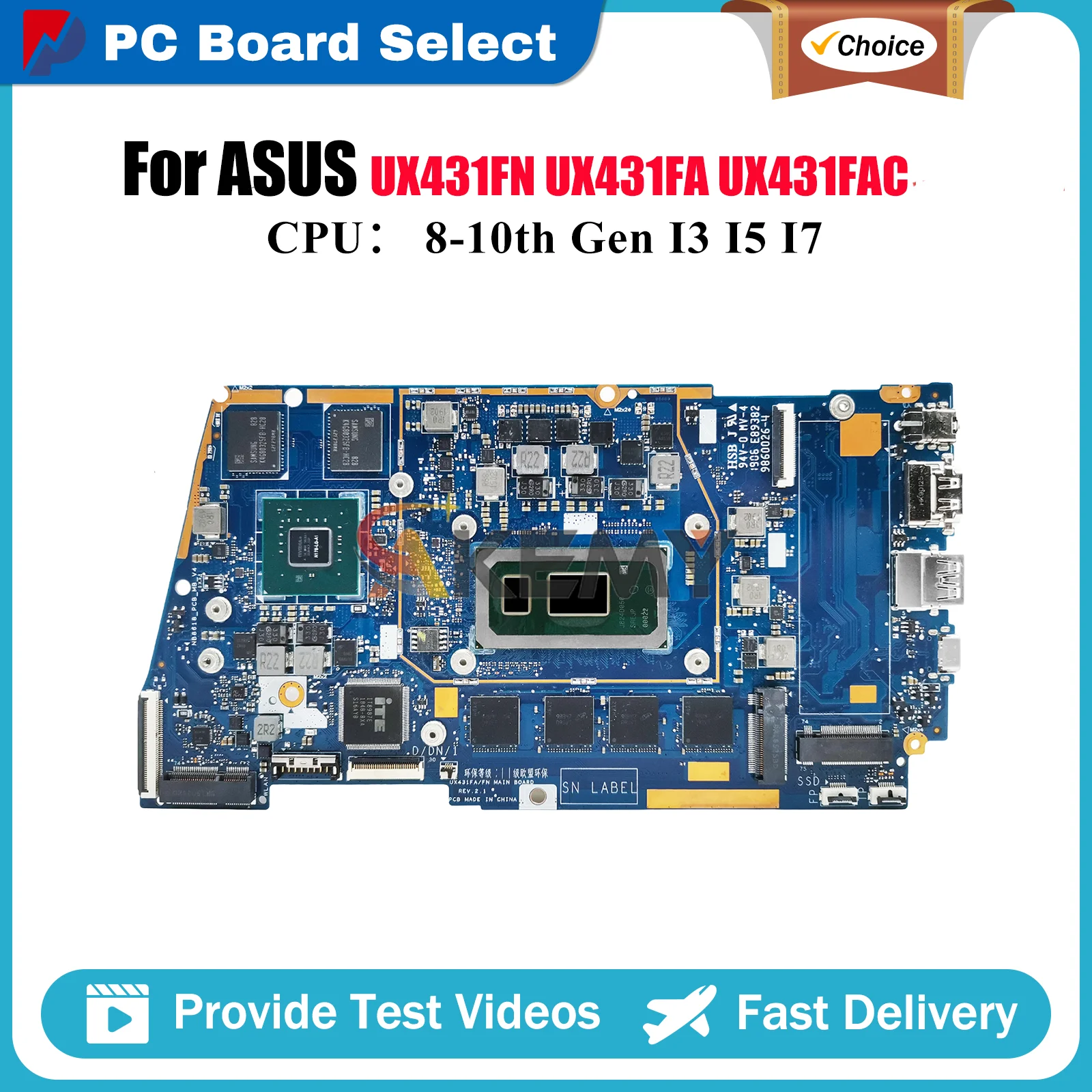 

UX431FN Материнская плата для ноутбука ASUS ZenBook UX431FN U4500F X431F S4500F UX431F S431F Материнская плата с процессором I3 I5 I7 100% ОК