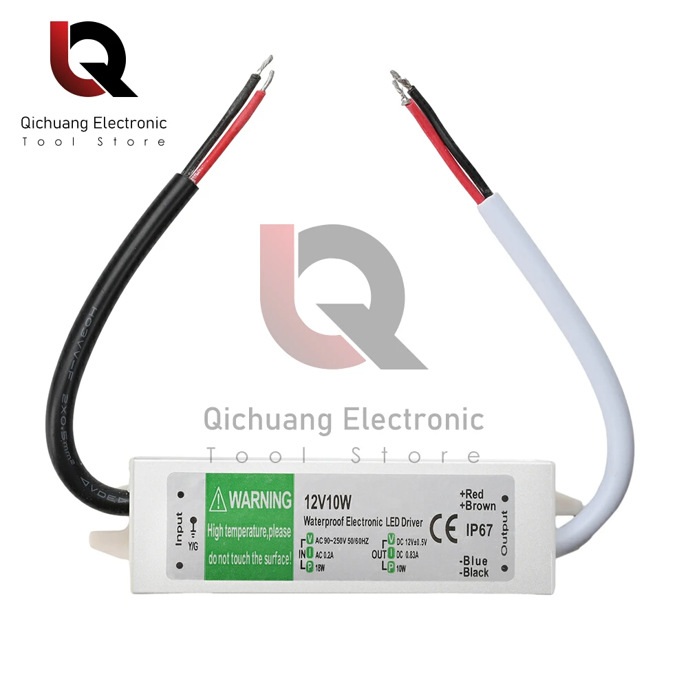 

Waterproof Power Supply IP67 Lighting Transformer AC 90-250V To DC 12V LED Driver Switching Power 10W 15W Outdoor Adapter