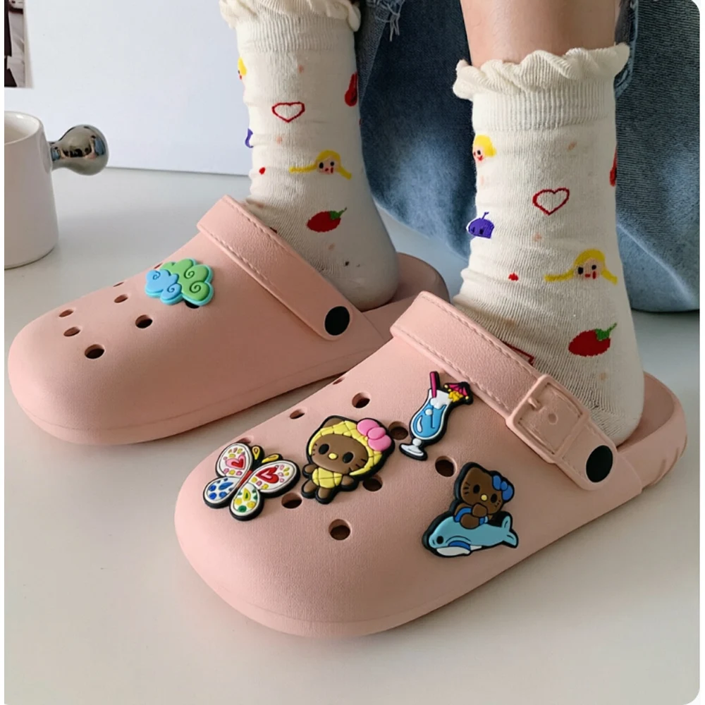Mesuca Cartoon Shoe Charms PVC Kawaii Black KT Cat Shoe Decorations for Girls Waterproof Shoe Perfect for Gifts and Party Favor