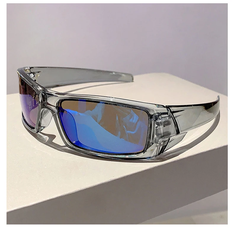 Outdoor Radfahren Winddichte Brille UV400 Schutz Sport Sonnenbrille Männer Frauen Trendy Retro Rechteckige Wrap Around Goggle – Detail 10