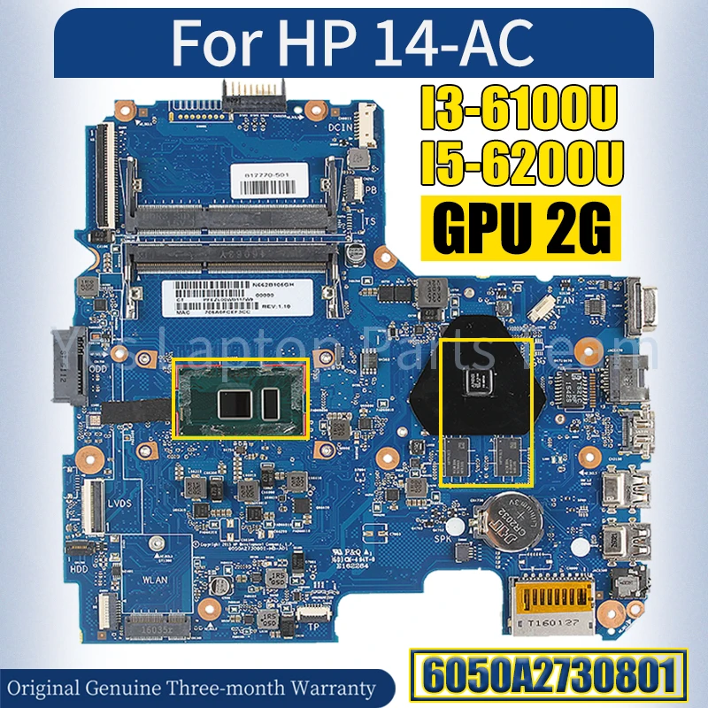 6050A2730801 For HP Pavilion 14-AC 14-AM 240 G5 14t-aj Laptop Mainboard I3 I5 216-0867030 6050A2730001 Notebook Motherboard Test