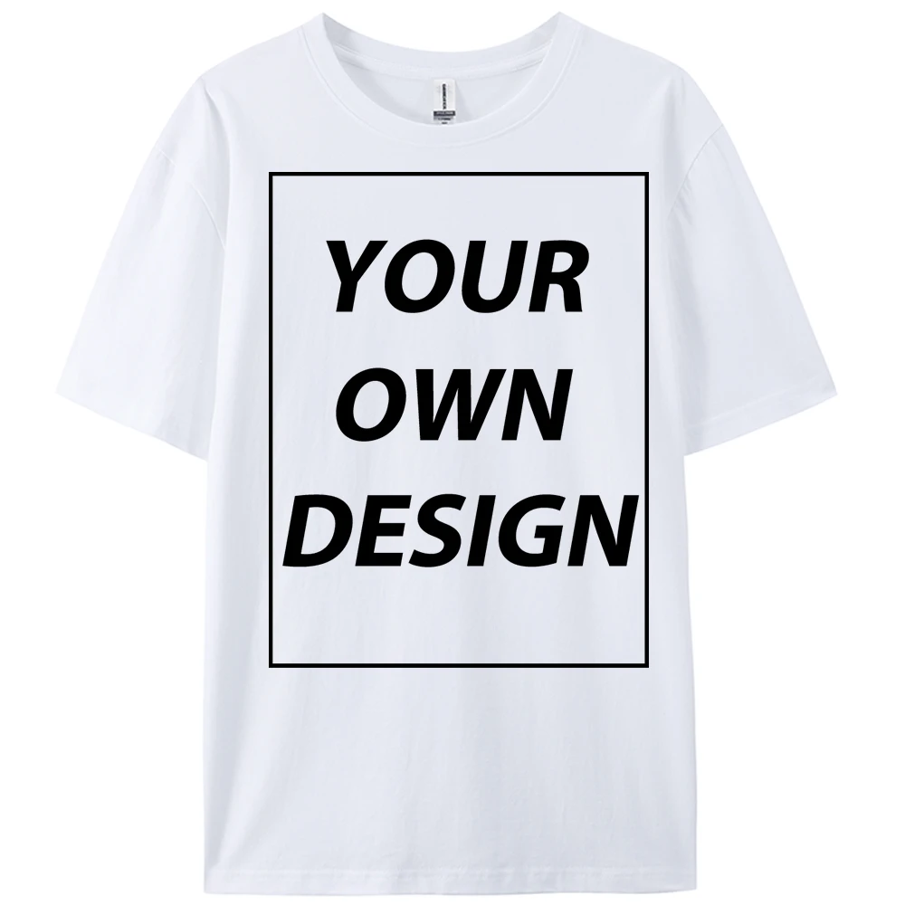 Aangepaste uw logo print zomer cool retro T-shirt katoen casual losse korte mouw basics mode tee zacht ademend streetwear