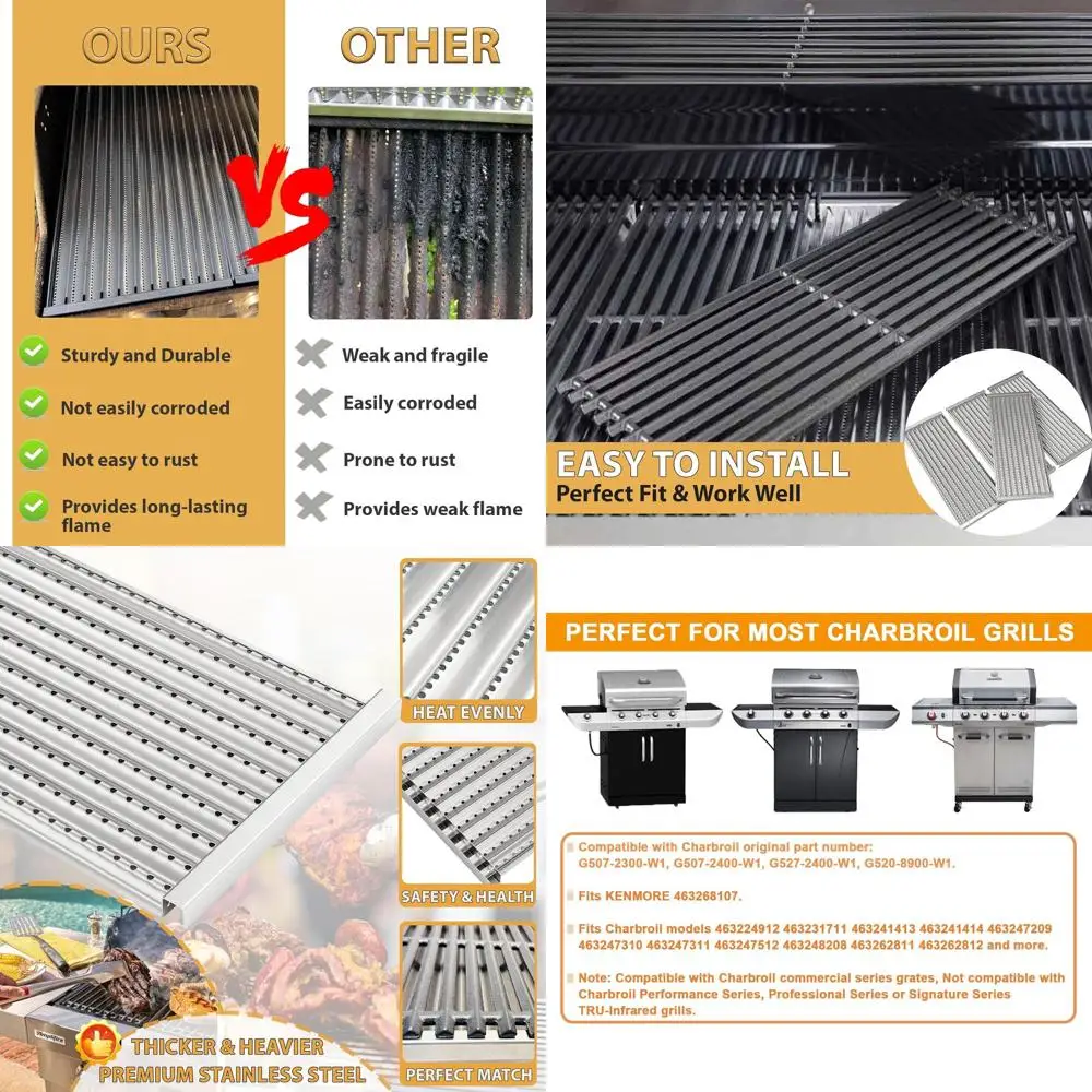 

4-Burner Infrared Gas Grill Replacement Parts for Emitter Plates and Grills