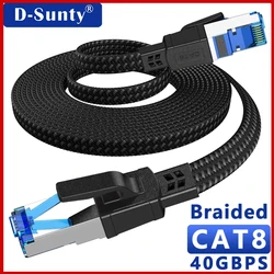 Cat8 Ethernet Cable 10M 20M 30M 40Gbps Internet Network Lan Patch Cord for Router RJ45 Nylon Braided Cable Ethernet Cat 8