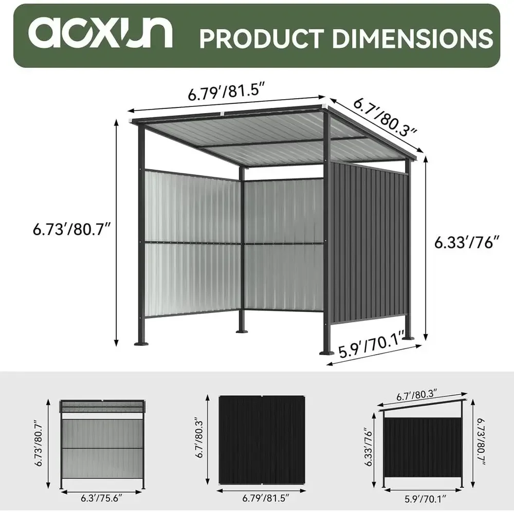 6x6 Outdoor Grill Shed - BBQ Gazebo, Pet Pergola, Metal Patio Awning Clearance