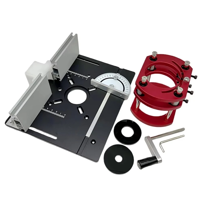 BAAG-Router Lift System And Aluminum Router Table Insert Plate, Electric Trimmer Wood Engraving Router Slotting Machine