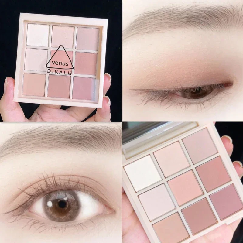 Paleta de sombra de ojos mate, 9 colores, sombra de ojos desnuda, resistente al agua, pigmento de ojos de larga duración, todo mate, sombra de ojos en polvo, cosméticos para ojos