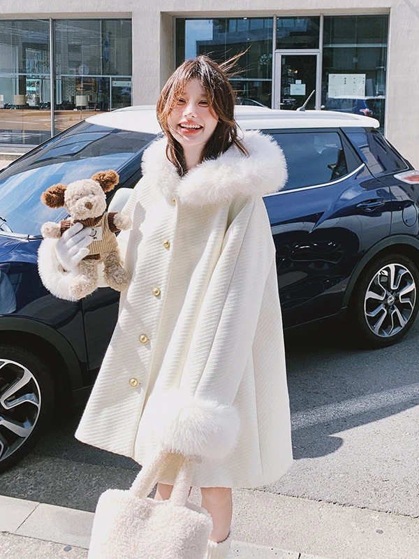 

Белое шерстяное пальто средней длины, осень-зима 2025, новинка, корейская версия, повседневное пальто, длинное, на одной пуговице, чистое...