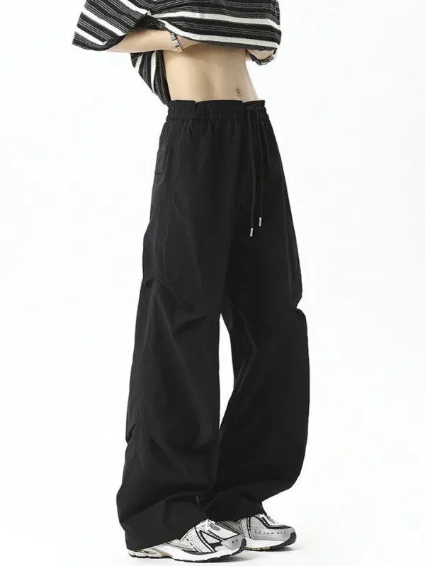 

Summer Thin Ice Silk Drape Casual Pants Men Women Sle Knife ket Design Workwear Trousers Faionable Loose Fit