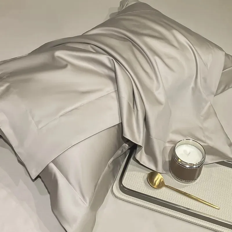 Imagem -03 - Super King 800tc Algodão Duvet Cover Cinza Branco Liso Conjunto de Cama Premium Lençol Fronhas Resistente a Rugas Pcs