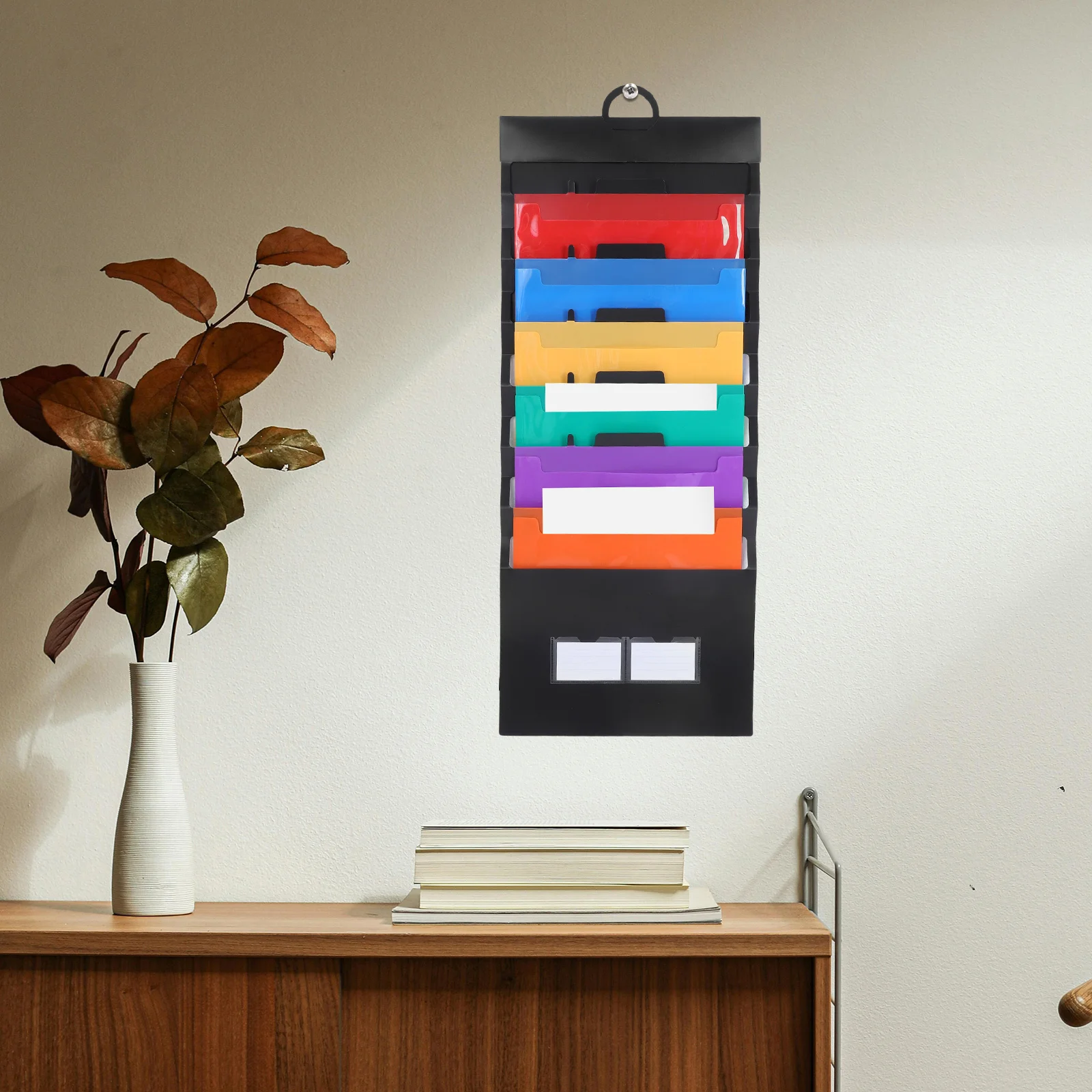 

Портативный 6-карманный органайзер для файлов-гармошка, черная настенная расширяемая папка, размер письма, офисное хранилище документов, Радуга