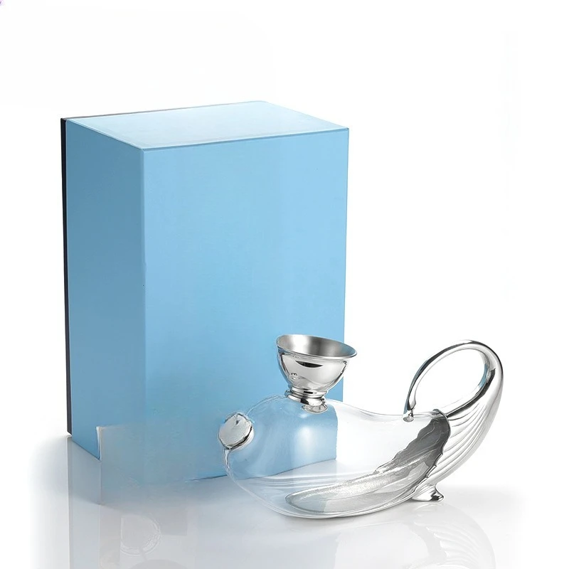 Giant whale decanter, handmade tin product, household wine dispenser, wine pusher