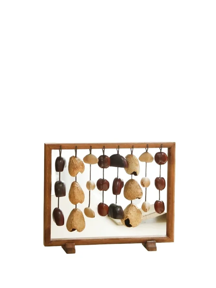 

Mountains Nutshell Row Bell Mori Desktop Solid Wood Ornament Hanging Charm Handmade Nutshell Bell