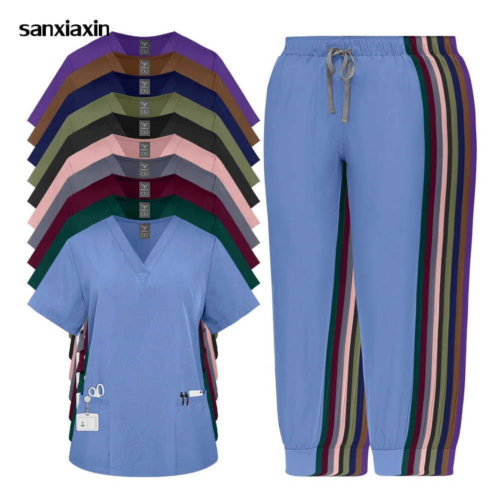 Odzież medyczna damska, uniformy szpitalne, zestaw roboczy dla lekarzy, pielęgniarek, dentystów, kombinezony, spodnie typu jogger, akcesoria do sali operacyjnej, odzież chirurgiczna.