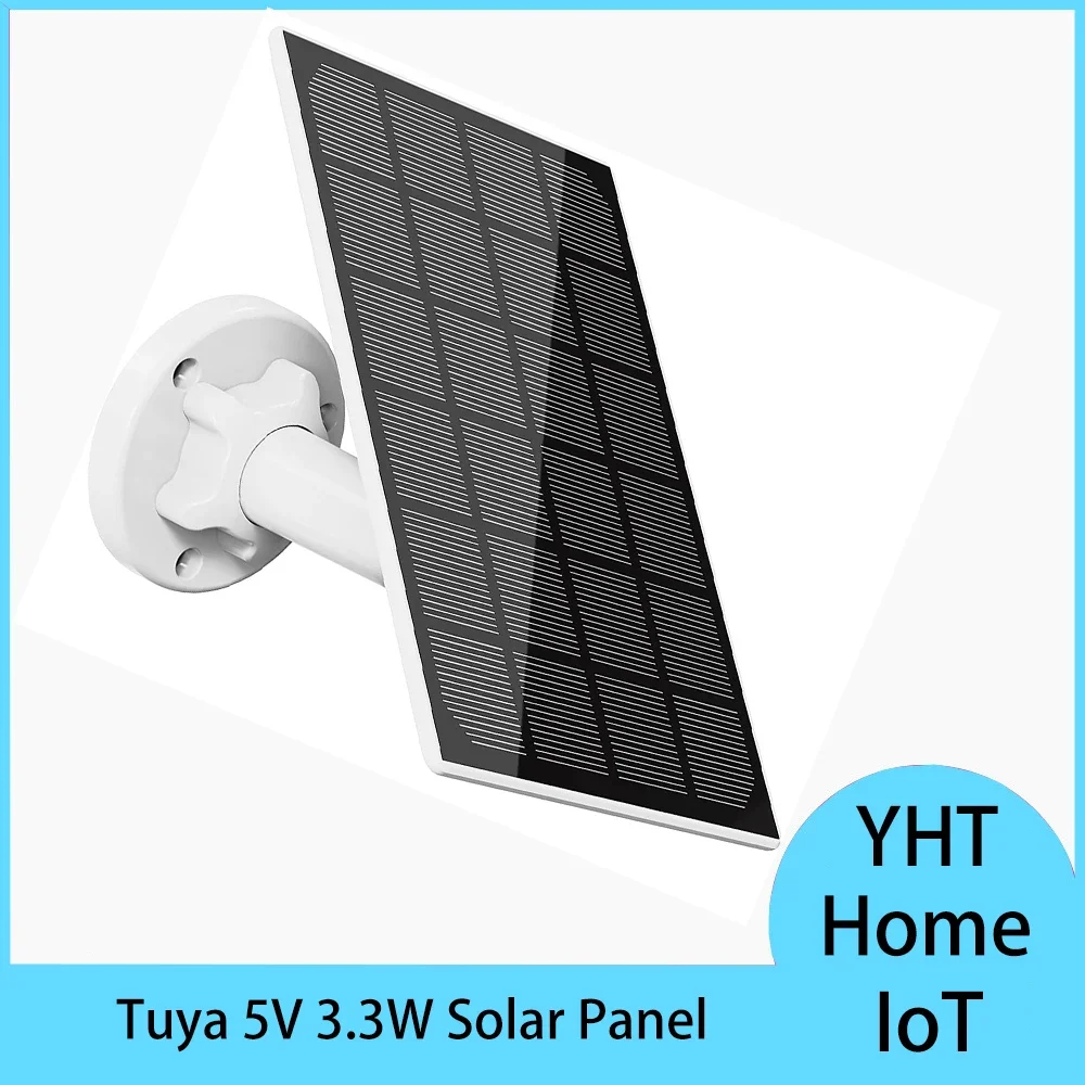 

5v 3W IP65 Waterproof Outdoor Solar Panel 10ft (3m) Cable Length with Micro USB Port for Rechargeable Security Camera Power Bank