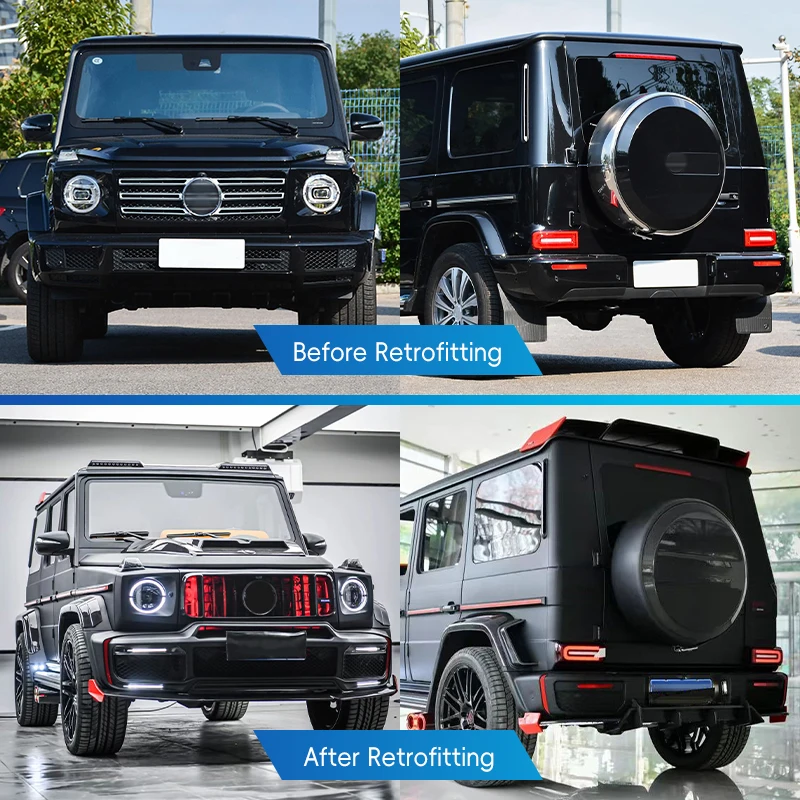 Restomod Body Kits2019-2024 W464 G63 For G-Class Modification Upgrade Carbon Fiber Bumpers Body Kit Front/Rear Lamps Fog Light B