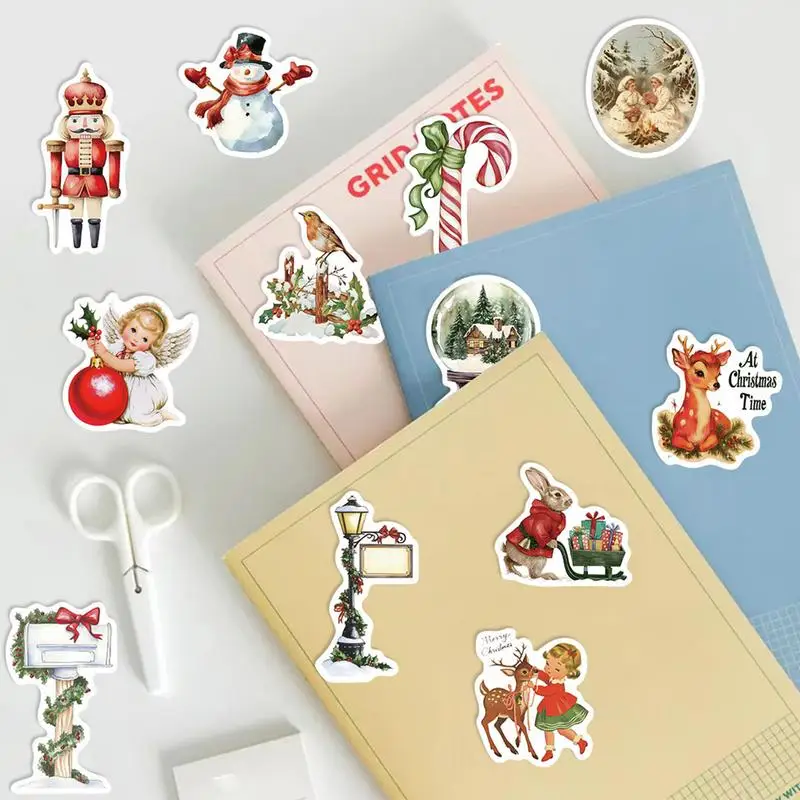 สติกเกอร์คริสต์มาสสําหรับScrapbooking 50Xสเก็ตบอร์ดDecalsน่ารักคริสต์มาสVINTAGEสติกเกอร์สําหรับแล็ปท็อปขวดน้ําสเก็ตบอร์ด